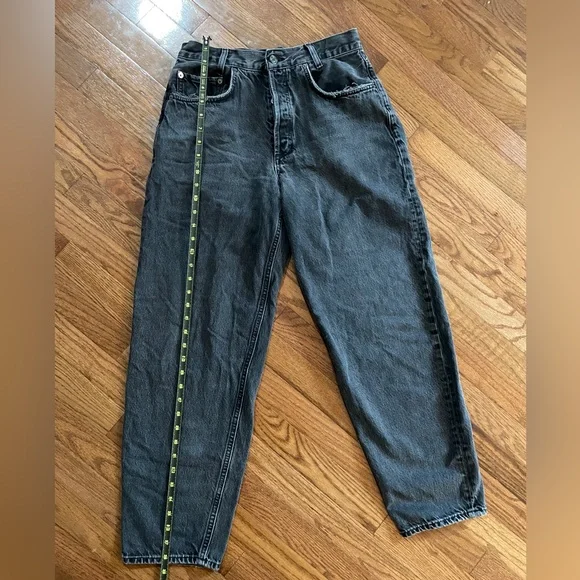 Agolde Women's Black/Gray Tapered Baggy Jeans - Picture 4 of 5